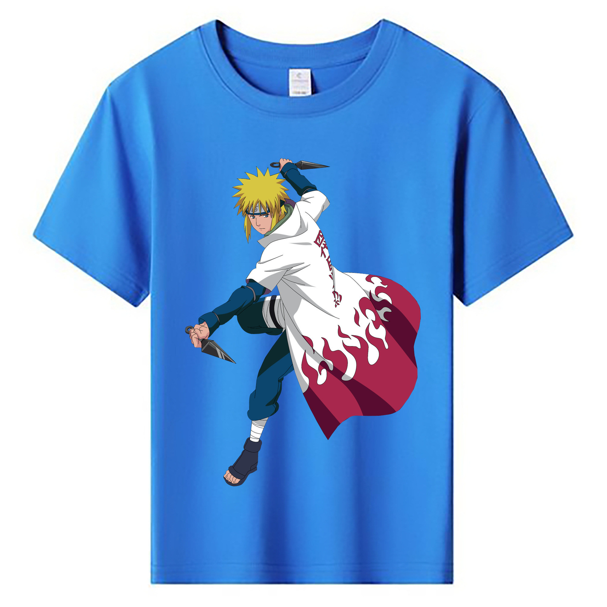 （画像用） NARUTO -ナルト- 波風 ミナト Namikaze Minato 綿100％キッズTシャツ（フロントプリント）